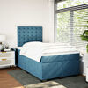 vidaXL Boxspringbett mit Matratze Blau 120x200 cm Samt
