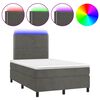 vidaXL Boxspringbett mit Matratze & LED Dunkelgrau 120x190 cm Samt