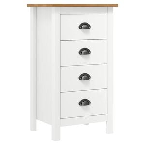 vidaXL Sideboard Hill Wei&szlig; 46x35x80 cm Massivholz Kiefer