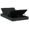 vidaXL Sonnenliege f&uuml;r 2 Personen mit Auflage Schwarz Poly Rattan