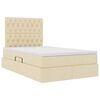 vidaXL Bett mit Stauraum und LED mit LED Creme 120 x 200 cm Polyester