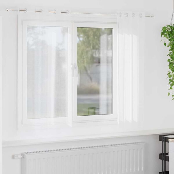 vidaXL Voile-Vorhang mit Vorhängen 2 pcs Weiß 175 x 140 cm Polyester