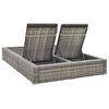 vidaXL Doppel-Sonnenliege Poly Rattan Grau