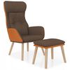 vidaXL Relaxsessel mit Hocker Braun Kunstleder & Stoff