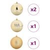 vidaXL Weihnachtskugel-Set 4 pcs Gold Kunststoff