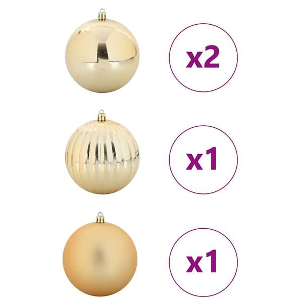 vidaXL Weihnachtskugel-Set 4 pcs Gold Kunststoff
