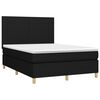 vidaXL Boxspringbett mit Matratze & LED Schwarz 140x200 cm Stoff