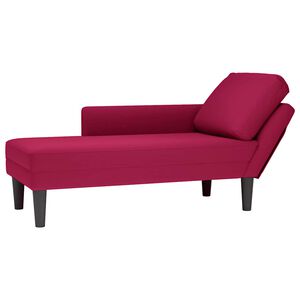vidaXL Chaiselongue mit Kissen und Rechter Armlehne Weinrot Samt