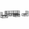 vidaXL Garten-Sofa-Set mit Kissen 6 pcs Schwarz Aluminium