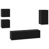 vidaXL TV-Schrankset 5 pcs Schwarz Eichen-Optik Holzwerkstoff