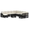 vidaXL Gartensofa-set 12 stk. Schwarz und Cremewei&szlig; Poly-Rattan