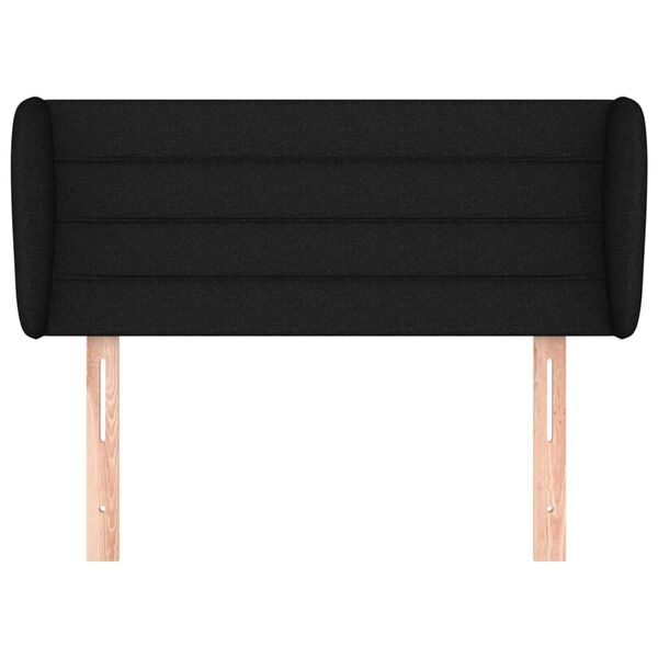 vidaXL Kopfteil mit Ohren Schwarz 103x23x78/88 cm Stoff