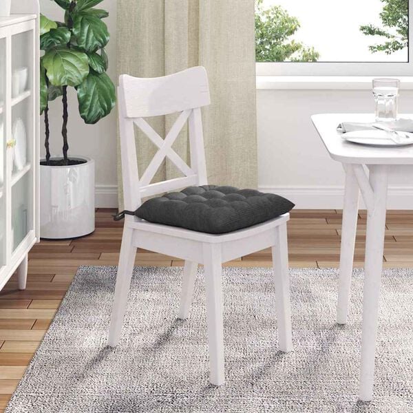 vidaXL Sitzkissen 4 pcs Dunkelgrau 40 x 40 x 6 cm Cordstoff