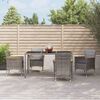 vidaXL 5-tlg. Garten-Essgruppe mit Kissen Grau Poly Rattan