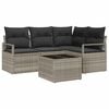 vidaXL Sofa Set 5 pcs Hellgrau Poly-Rattan