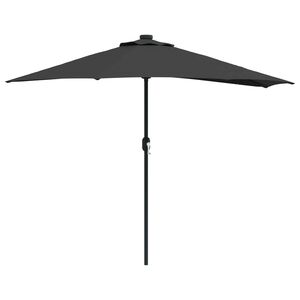 vidaXL Garten-Sonnenschirm Schwarz 294 x 150 x 224 cm