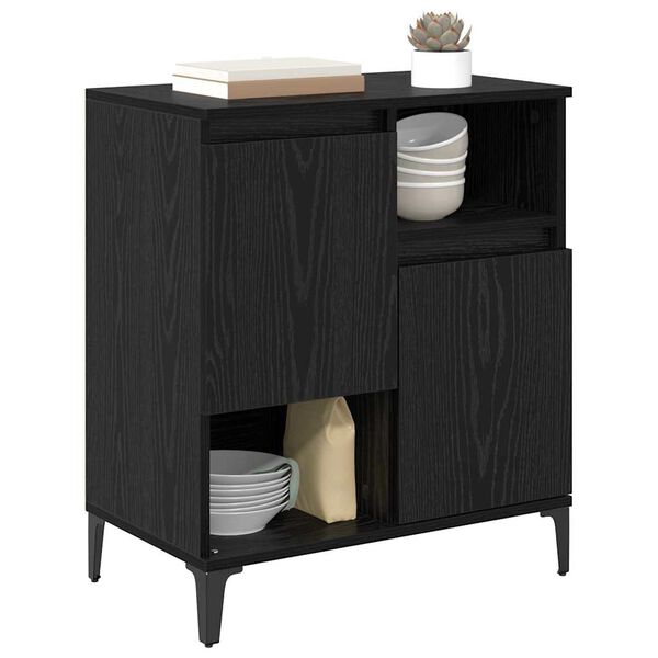 vidaXL Sideboard Schwarz Eichen-Optik 60 x 35 x 70 cm Holzwerkstoff