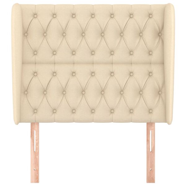 vidaXL Kopfteil mit Ohren Creme 93x23x118/128 cm Stoff