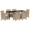 vidaXL Garten Essgruppe 7 stk. Beige Poly-Rattan