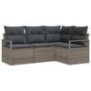 vidaXL Sofa Set 4 Stk. Grau Poly-Rattan