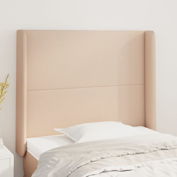 vidaXL Kopfteil mit Ohren Cappuccino-Braun 83x16x118/128 cm Kunstleder