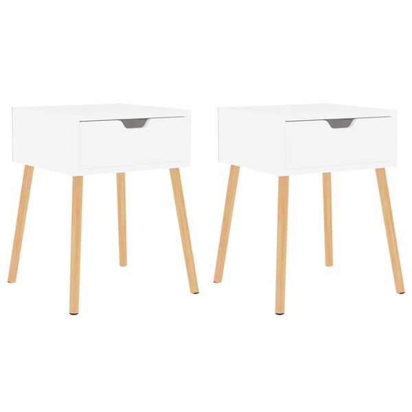 vidaXL Nachttische 2 Stk. Hochglanz-Wei&szlig; 40x40x56 cm Holzwerkstoff