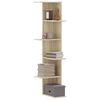 vidaXL Wand-Eckregal Sonoma-Eiche 36,5x36,5x140 cm Holzwerkstoff