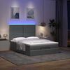 vidaXL Ottoman-Bett mit Matratze & LEDs Dunkelgrau 140x200 cm Stoff