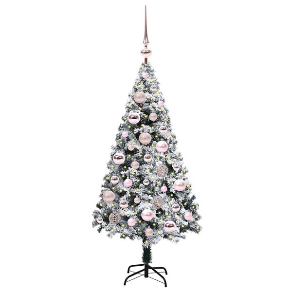vidaXL Künstlicher Weihnachtsbaum mit 150 LEDs mit Ständer Weiß 120 cm