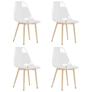 vidaXL Esszimmerst&uuml;hle 4 Stk. Transparent PET