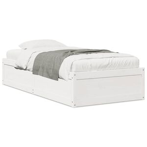 vidaXL Massivholzbett ohne Matratze Wei&szlig; 75x190 cm Kiefernholz