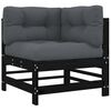 vidaXL Ecksofas mit Kissen 2 Stk. Schwarz Massivholz Kiefer