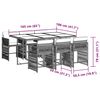 vidaXL 7-tlg. Garten-Essgruppe mit Kissen Beigemischung Poly Rattan
