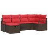 vidaXL Gartensofa-set 6 stk. Braun Poly-Rattan