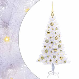 vidaXL K&uuml;nstlicher Weihnachtsbaum Wei&szlig; 120 cm PVC und Stahl