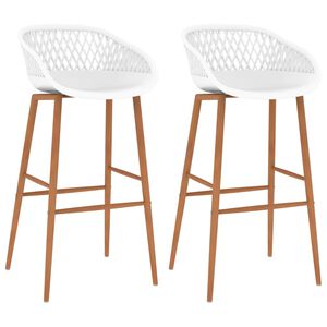 vidaXL Barhocker 2 Stk. Wei&szlig;