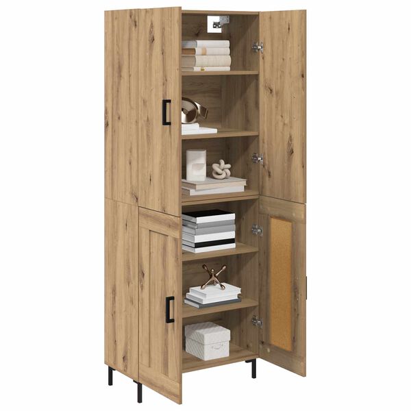 vidaXL Highboard Artisan-Eiche 69,5 x 34 x 180 cm Holzwerkstoff