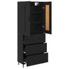 vidaXL Highboard 2 pcs Schwarz Eichen-Optik Holzwerkstoff