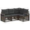 vidaXL Gartensofa-set 4 Stk. Grau Poly-Rattan