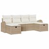 vidaXL Gartensofa-set 6 stk. Beige Poly-Rattan