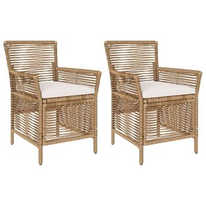 vidaXL Gartenstuhl 2 stk. Beige und Creme Poly-Rattan