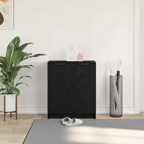 vidaXL Schuhschrank Schwarz Eichen-Optik 59 x 35 x 70 cm Holzwerkstoff