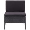 vidaXL 6-tlg. Garten-Lounge-Set mit Auflagen Poly Rattan Schwarz