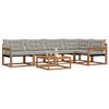 vidaXL Outdoor-Sofagarnitur mit Kissen 6 pcs Nat&uuml;rlich und Hellgrau