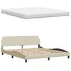 vidaXL Bett mit Matratze "Hanko" Creme 180x200 cm Stoff