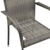vidaXL Gartenst&uuml;hle Stapelbar 4 Stk. Grau Poly Rattan