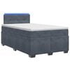 vidaXL Boxspringbett mit Matratze und LED Dunkelgrau 120 x 200 cm Samt