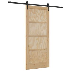 vidaXL Schiebet&uuml;r ORKDAL Nat&uuml;rlich und Schwarz 86 x 198,5 cm