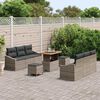 vidaXL Garten-Sofa-Set mit Kissen mit Speicher mit Kissen 9 pcs Grau