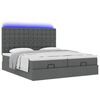 vidaXL Ottoman-Bett mit Matratzen & LEDs Dunkelgrau 180x200 cm Stoff